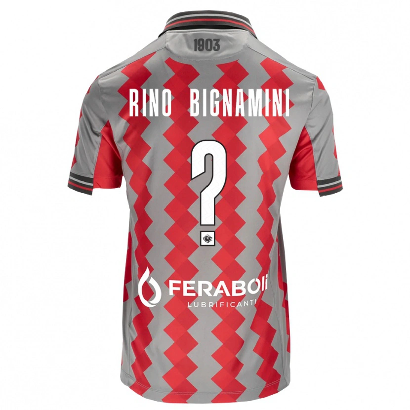 Danxen Dame Filippo Rino Bignamini #0 Grå Rød Hvit Hjemmetrøye Drakt Trøye 2026/27 Skjorter T-Skjorte