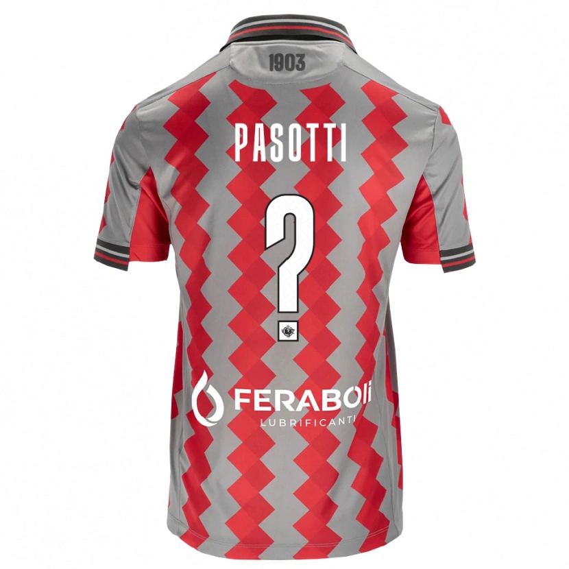 Danxen Dame Fabrizio Pasotti #0 Grå Rød Hvit Hjemmetrøye Drakt Trøye 2026/27 Skjorter T-Skjorte