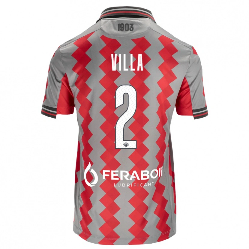 Danxen Dame Riccardo Villa #2 Grå Rød Hvit Hjemmetrøye Drakt Trøye 2026/27 Skjorter T-Skjorte