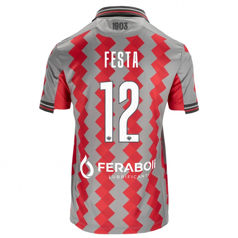 Danxen Dame Marco Festa #12 Grå Rød Hvit Hjemmetrøye Drakt Trøye 2026/27 Skjorter T-Skjorte