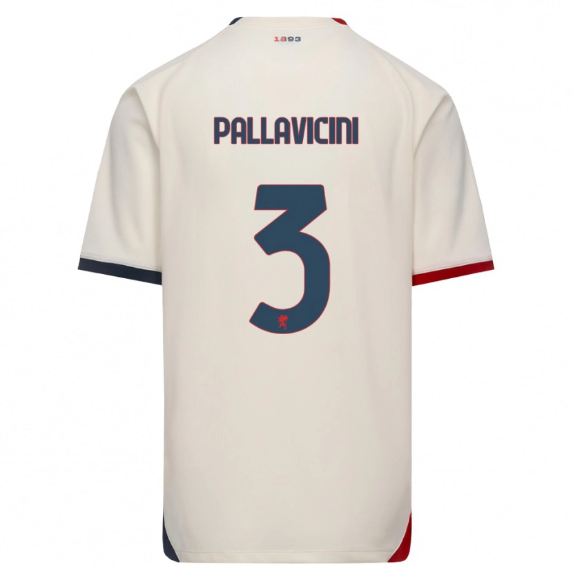 Danxen Dame Matteo Pallavicini #3 Off-White Rød Bortetrøye Drakt Trøye 2026/27 Skjorter T-Skjorte