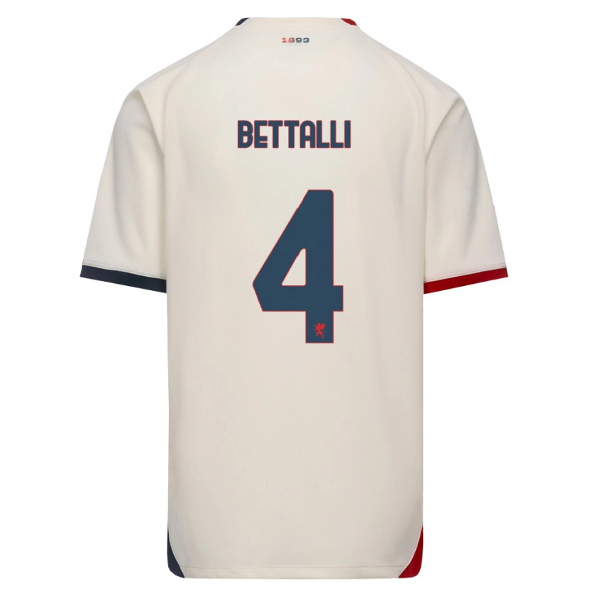 Danxen Dame Giorgia Bettalli #4 Off-White Rød Bortetrøye Drakt Trøye 2026/27 Skjorter T-Skjorte
