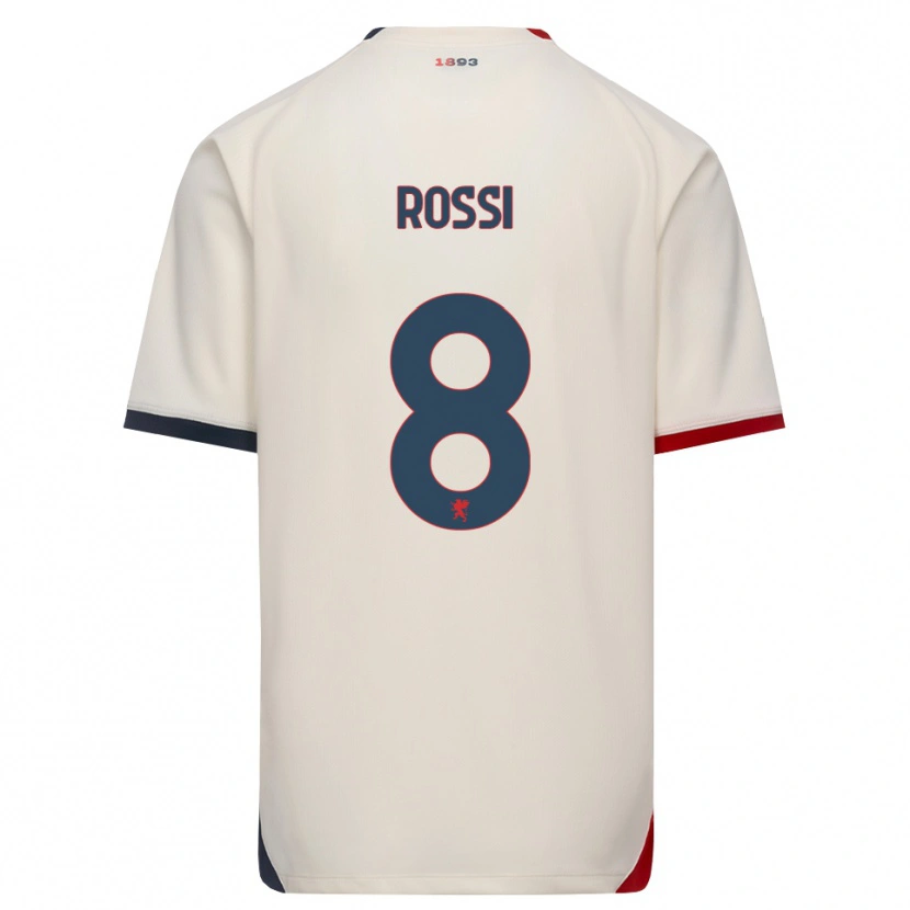 Danxen Dame Gianluca Rossi #8 Off-White Rød Bortetrøye Drakt Trøye 2026/27 Skjorter T-Skjorte