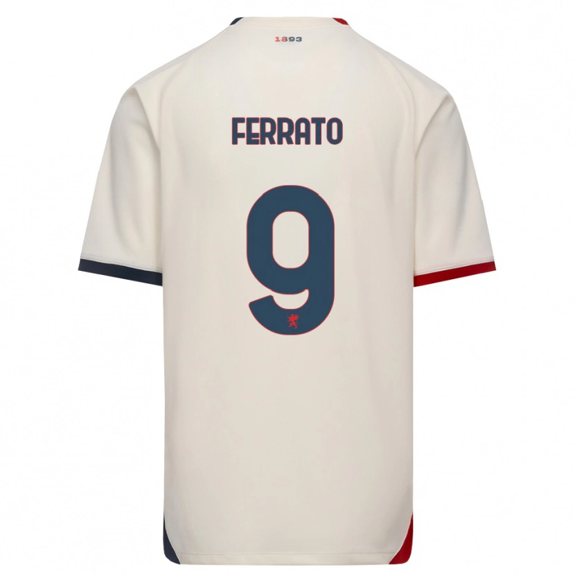 Danxen Dame Claudia Ferrato #9 Off-White Rød Bortetrøye Drakt Trøye 2026/27 Skjorter T-Skjorte