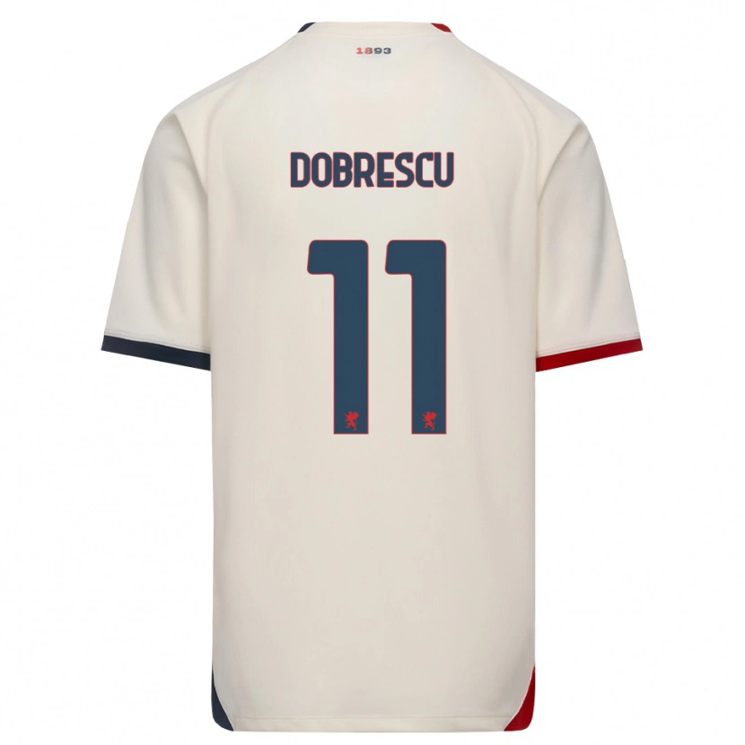 Danxen Dame Ianis Dobrescu #11 Off-White Rød Bortetrøye Drakt Trøye 2026/27 Skjorter T-Skjorte