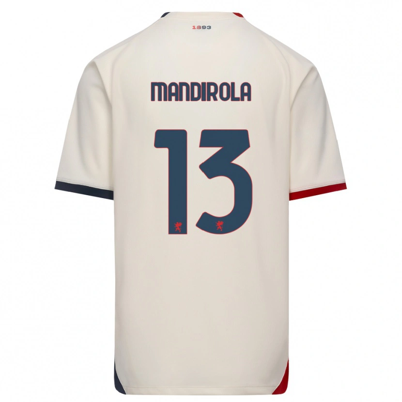 Danxen Dame Gabriele Mandirola #13 Off-White Rød Bortetrøye Drakt Trøye 2026/27 Skjorter T-Skjorte