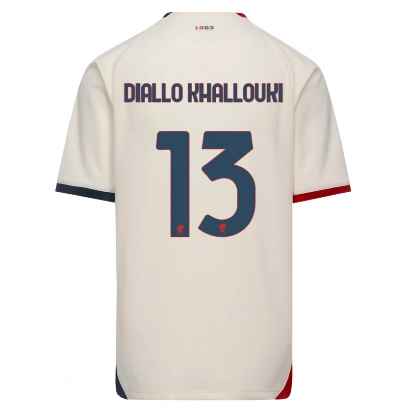 Danxen Dame Siaka Diallo Khallouki #13 Off-White Rød Bortetrøye Drakt Trøye 2026/27 Skjorter T-Skjorte