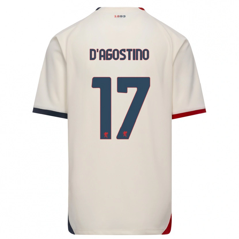 Danxen Dame Riccardo D'agostino #17 Off-White Rød Bortetrøye Drakt Trøye 2026/27 Skjorter T-Skjorte