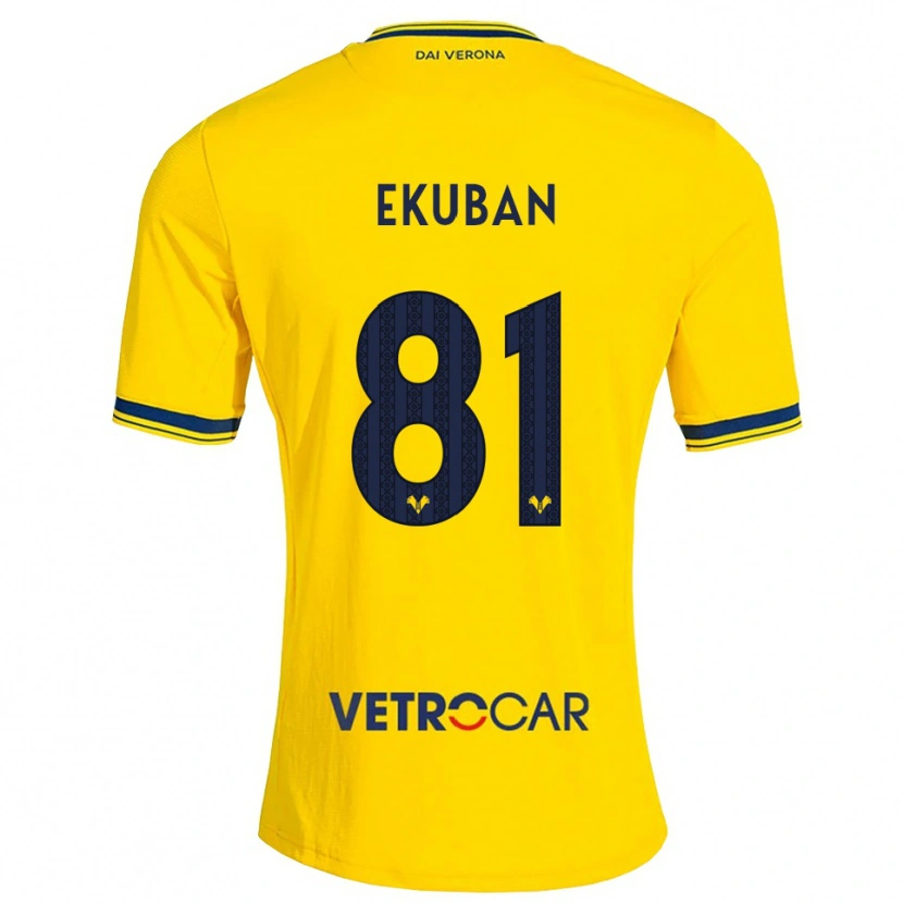 Danxen Dame Caleb Ekuban #81 Gul Rød Bortetrøye Drakt Trøye 2026/27 Skjorter T-Skjorte