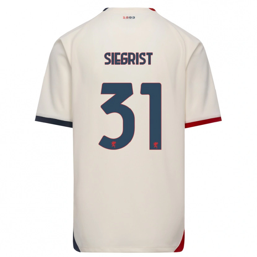 Danxen Dame Benjamin Siegrist #31 Off-White Rød Bortetrøye Drakt Trøye 2026/27 Skjorter T-Skjorte