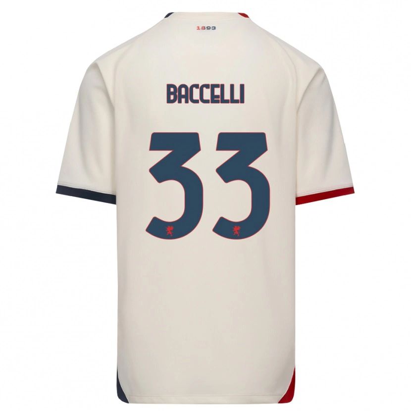 Danxen Dame Pietro Baccelli #33 Off-White Rød Bortetrøye Drakt Trøye 2026/27 Skjorter T-Skjorte