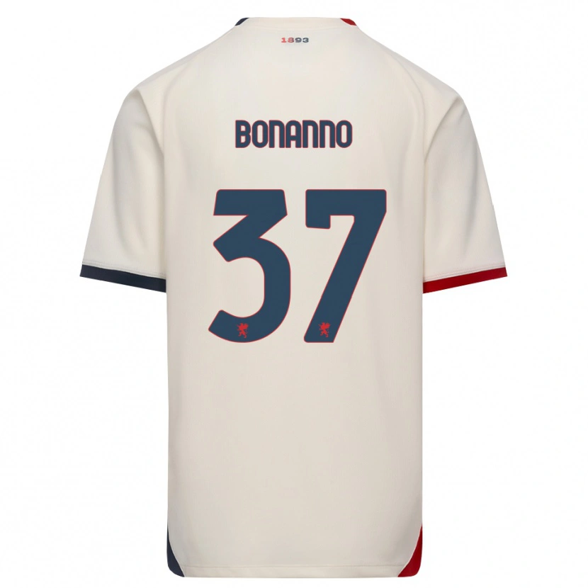 Danxen Dame Giuseppe Bonanno #37 Off-White Rød Bortetrøye Drakt Trøye 2026/27 Skjorter T-Skjorte