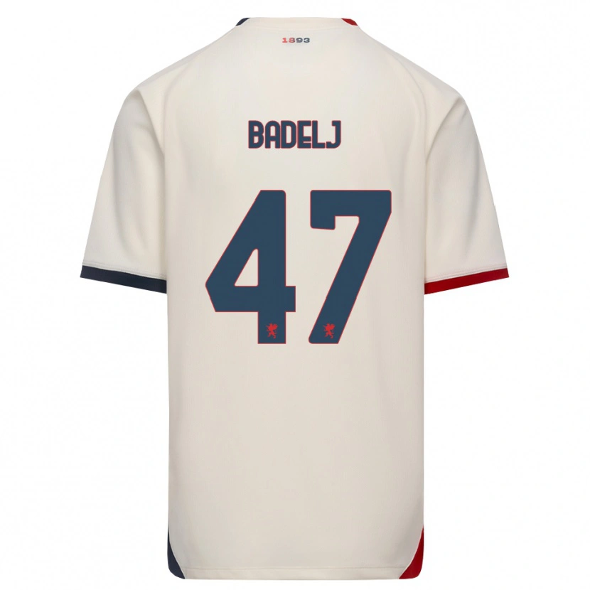 Danxen Dame Milan Badelj #47 Off-White Rød Bortetrøye Drakt Trøye 2026/27 Skjorter T-Skjorte