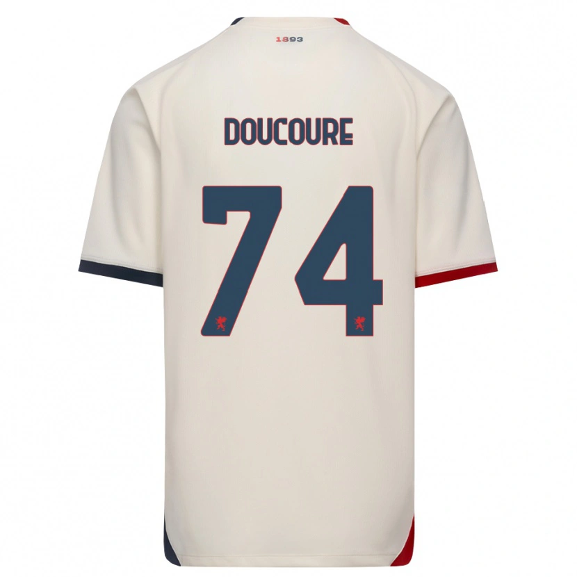 Danxen Dame Mamedi Doucouré #74 Off-White Rød Bortetrøye Drakt Trøye 2026/27 Skjorter T-Skjorte