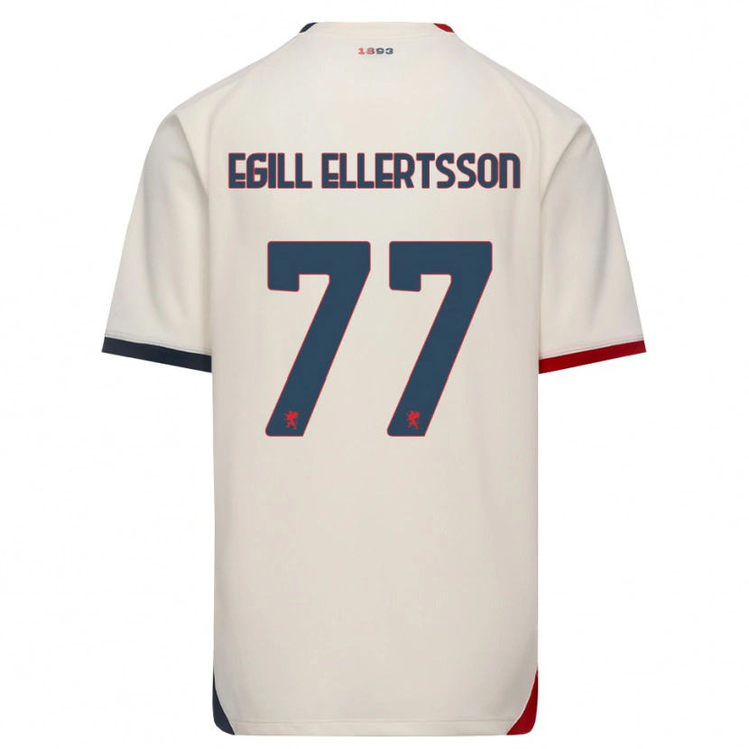 Danxen Dame Mikael Egill Ellertsson #77 Off-White Rød Bortetrøye Drakt Trøye 2026/27 Skjorter T-Skjorte