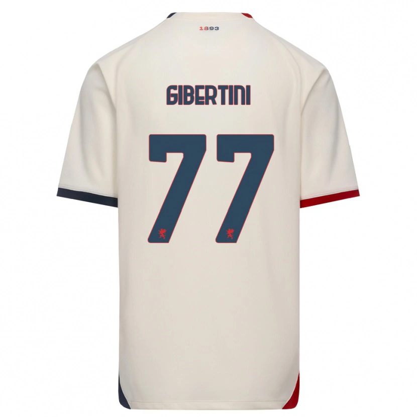 Danxen Dame Matteo Gibertini #77 Off-White Rød Bortetrøye Drakt Trøye 2026/27 Skjorter T-Skjorte