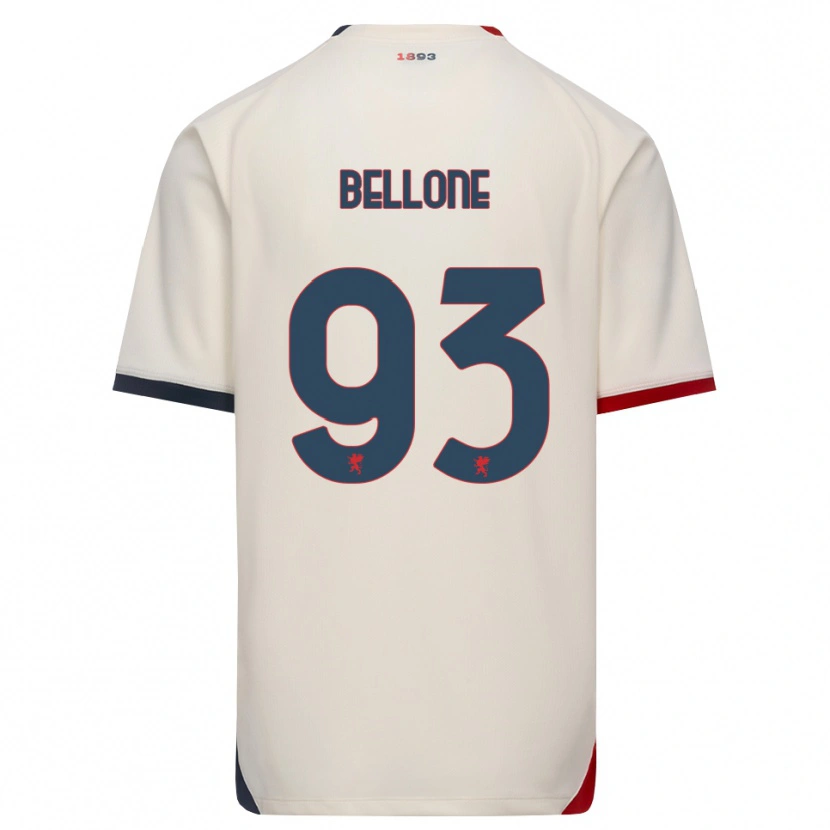 Danxen Dame Francesco Bellone #93 Off-White Rød Bortetrøye Drakt Trøye 2026/27 Skjorter T-Skjorte