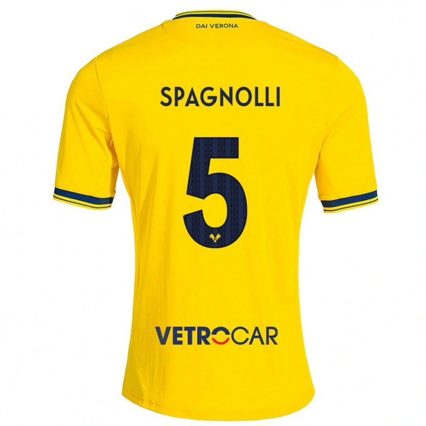 Danxen Dame Matteo Spagnolli #5 Gul Rød Bortetrøye Drakt Trøye 2026/27 Skjorter T-Skjorte