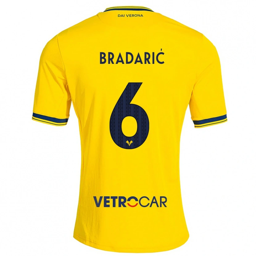Danxen Dame Domagoj Bradarić #6 Gul Rød Bortetrøye Drakt Trøye 2026/27 Skjorter T-Skjorte
