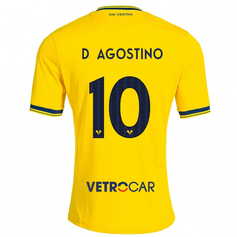 Danxen Dame Samuele D'agostino #10 Gul Rød Bortetrøye Drakt Trøye 2026/27 Skjorter T-Skjorte