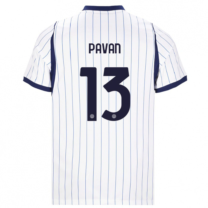 Danxen Dame Federico Pavan #13 Hvit Marineblå Bortetrøye Drakt Trøye 2026/27 Skjorter T-Skjorte