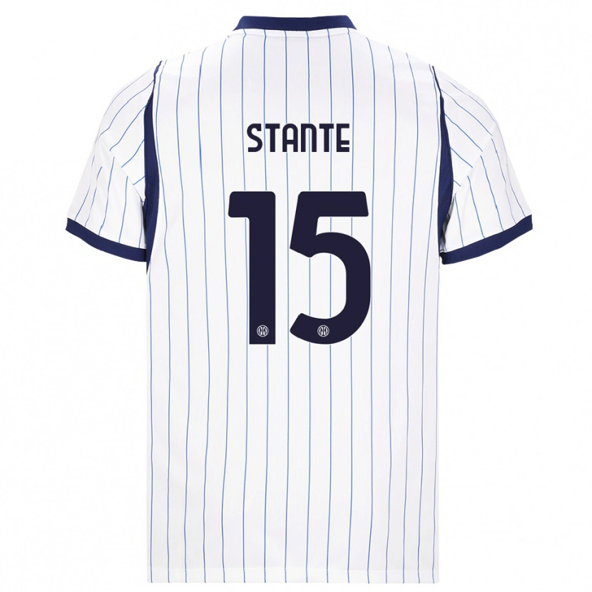 Danxen Dame Francesco Stante #15 Hvit Marineblå Bortetrøye Drakt Trøye 2026/27 Skjorter T-Skjorte