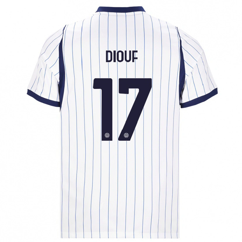 Danxen Dame Andy Diouf #17 Hvit Marineblå Bortetrøye Drakt Trøye 2026/27 Skjorter T-Skjorte