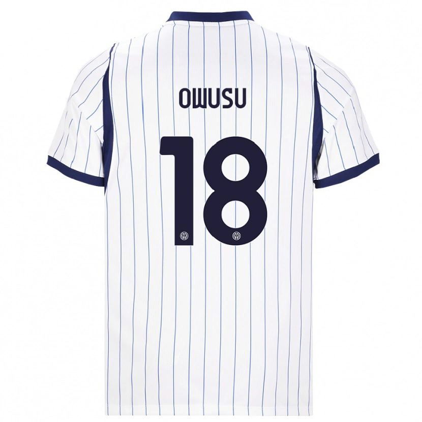 Danxen Dame Wilberforce Owusu #18 Hvit Marineblå Bortetrøye Drakt Trøye 2026/27 Skjorter T-Skjorte