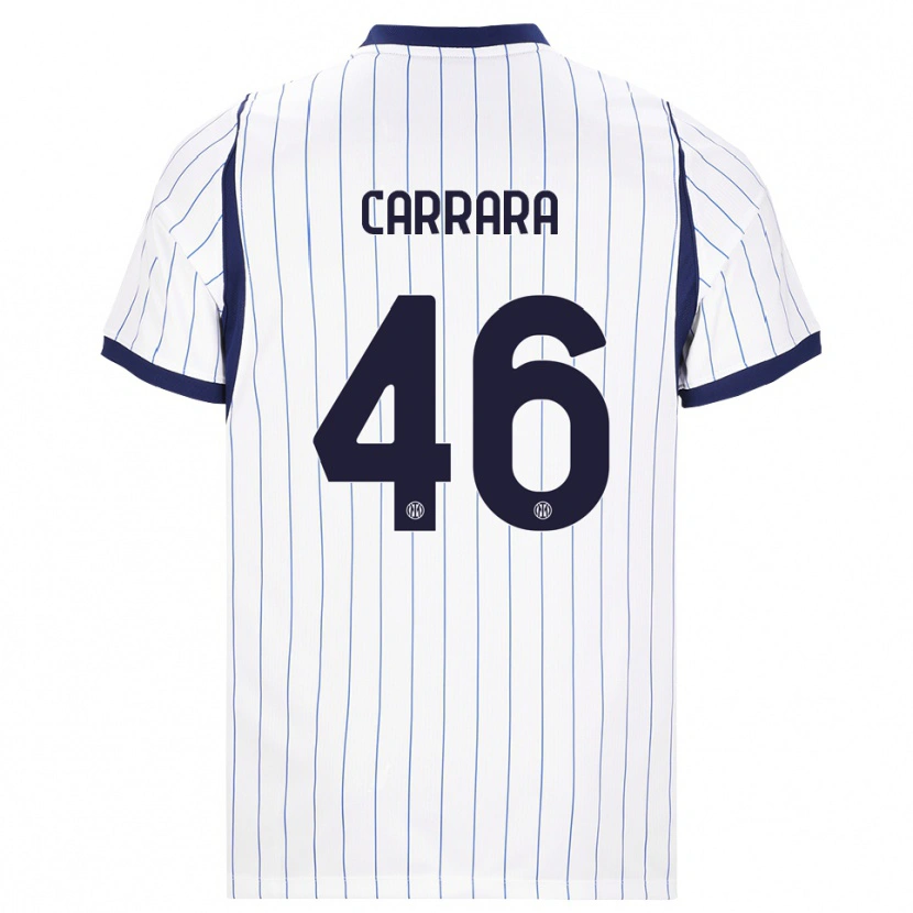 Danxen Dame Cristian Carrara #46 Hvit Marineblå Bortetrøye Drakt Trøye 2026/27 Skjorter T-Skjorte