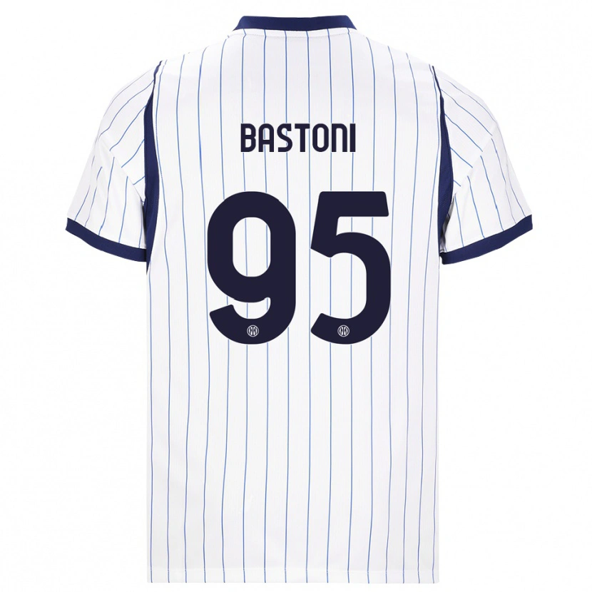 Danxen Dame Alessandro Bastoni #95 Hvit Marineblå Bortetrøye Drakt Trøye 2026/27 Skjorter T-Skjorte