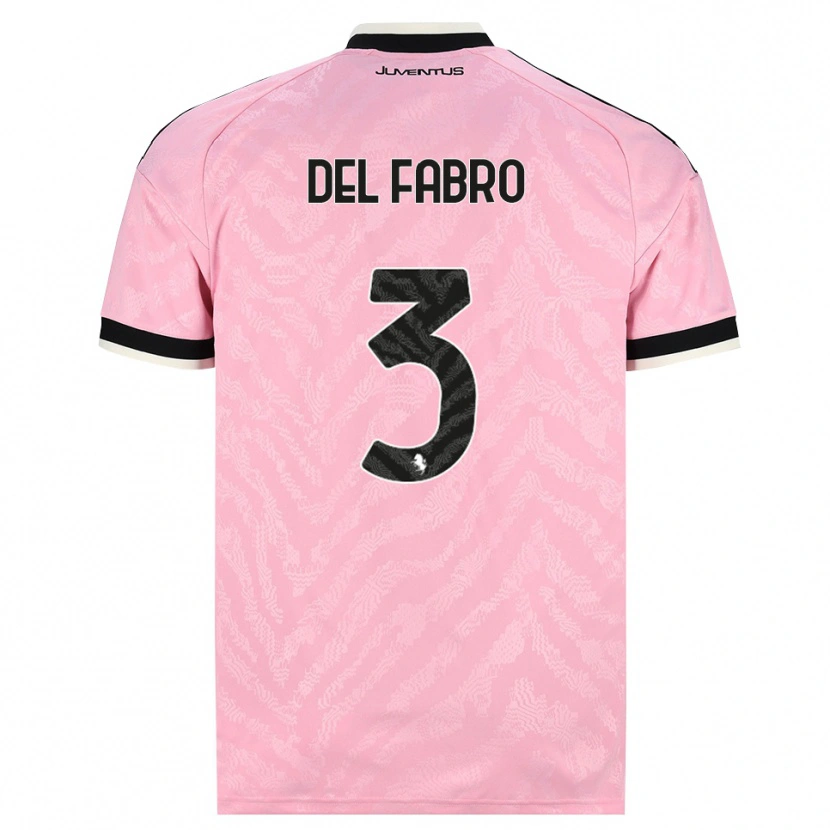 Danxen Dame Jacopo Del Fabro #3 Rosa Svart Bortetrøye Drakt Trøye 2026/27 Skjorter T-Skjorte