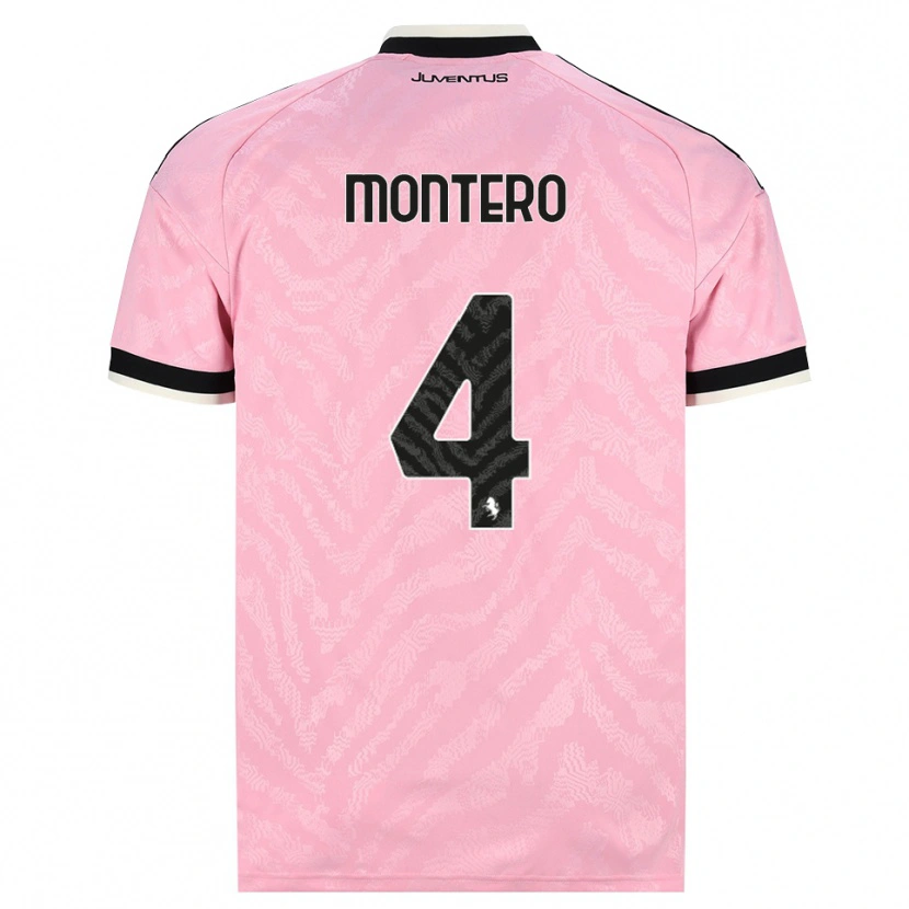 Danxen Dame Alfonso Montero #4 Rosa Svart Bortetrøye Drakt Trøye 2026/27 Skjorter T-Skjorte