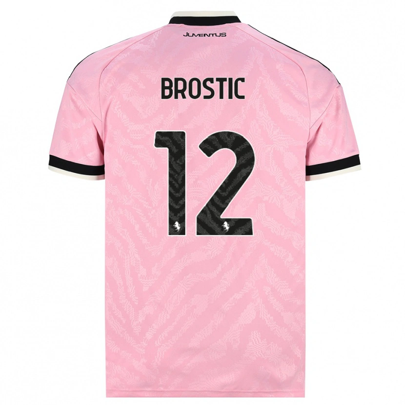 Danxen Dame Gabriel Broștic #12 Rosa Svart Bortetrøye Drakt Trøye 2026/27 Skjorter T-Skjorte