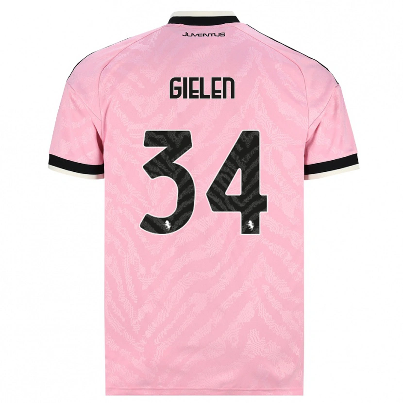 Danxen Dame Wout Gielen #34 Rosa Svart Bortetrøye Drakt Trøye 2026/27 Skjorter T-Skjorte