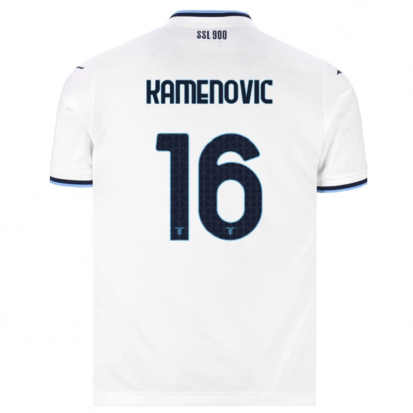 Danxen Dame Dimitrije Kamenovic #16 Hvit Marineblå Bortetrøye Drakt Trøye 2026/27 Skjorter T-Skjorte