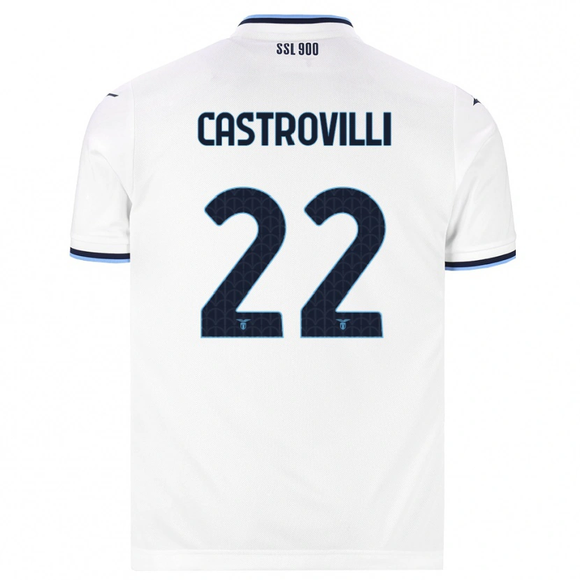 Danxen Dame Gaetano Castrovilli #22 Hvit Marineblå Bortetrøye Drakt Trøye 2026/27 Skjorter T-Skjorte