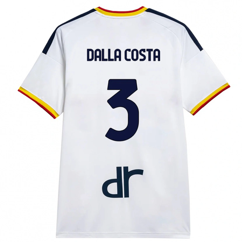 Danxen Dame Luca Dalla Costa #3 Hvit Gul Rød Bortetrøye Drakt Trøye 2026/27 Skjorter T-Skjorte