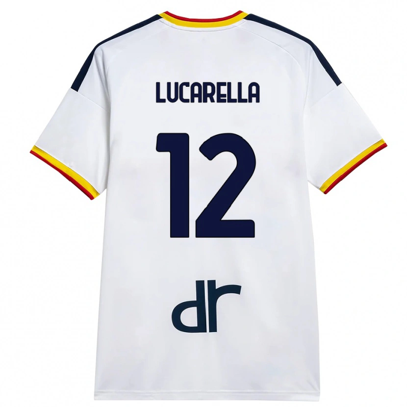 Danxen Dame Andrea Lucarella #12 Hvit Gul Rød Bortetrøye Drakt Trøye 2026/27 Skjorter T-Skjorte
