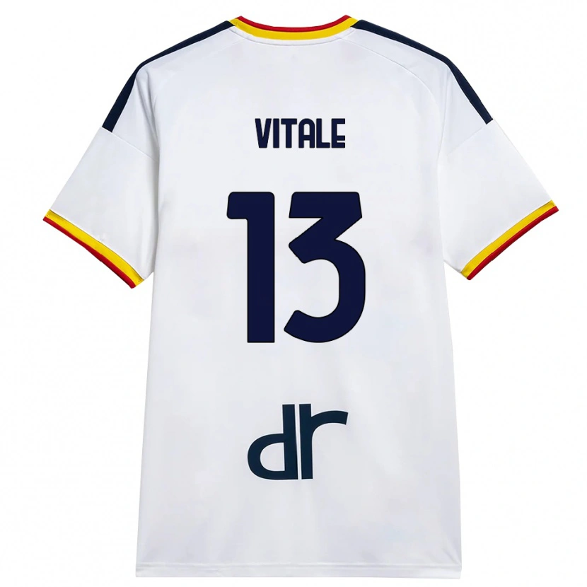 Danxen Dame Leonardo Vitale #13 Hvit Gul Rød Bortetrøye Drakt Trøye 2026/27 Skjorter T-Skjorte