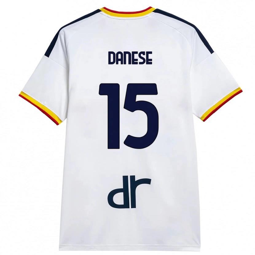 Danxen Dame Tommaso Danese #15 Hvit Gul Rød Bortetrøye Drakt Trøye 2026/27 Skjorter T-Skjorte