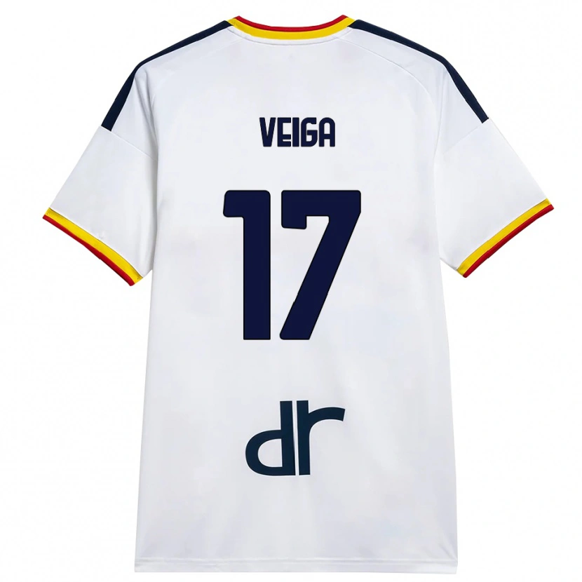 Danxen Dame Danilo Veiga #17 Hvit Gul Rød Bortetrøye Drakt Trøye 2026/27 Skjorter T-Skjorte