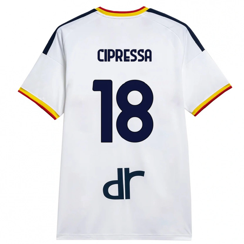 Danxen Dame Lorenzo Cipressa #18 Hvit Gul Rød Bortetrøye Drakt Trøye 2026/27 Skjorter T-Skjorte