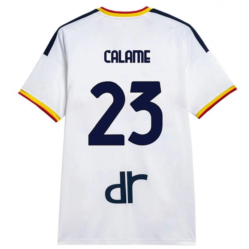 Danxen Dame Marouane Calame #23 Hvit Gul Rød Bortetrøye Drakt Trøye 2026/27 Skjorter T-Skjorte