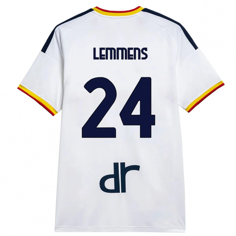 Danxen Dame Mats Lemmens #24 Hvit Gul Rød Bortetrøye Drakt Trøye 2026/27 Skjorter T-Skjorte