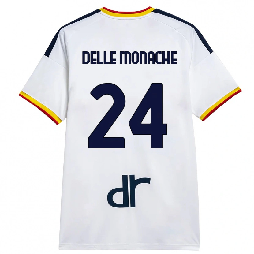Danxen Dame Marco Delle Monache #24 Hvit Gul Rød Bortetrøye Drakt Trøye 2026/27 Skjorter T-Skjorte