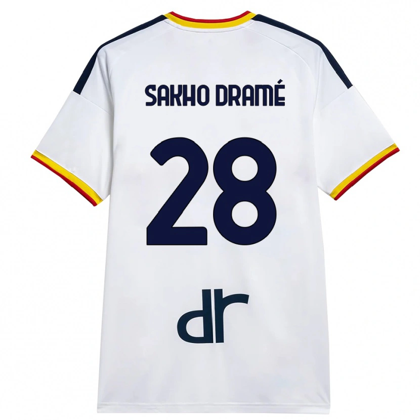Danxen Dame Samba Sakho Dramé #28 Hvit Gul Rød Bortetrøye Drakt Trøye 2026/27 Skjorter T-Skjorte
