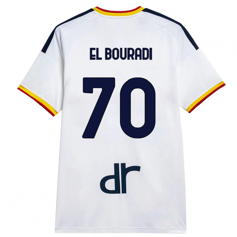 Danxen Dame Walid El Bouradi #70 Hvit Gul Rød Bortetrøye Drakt Trøye 2026/27 Skjorter T-Skjorte
