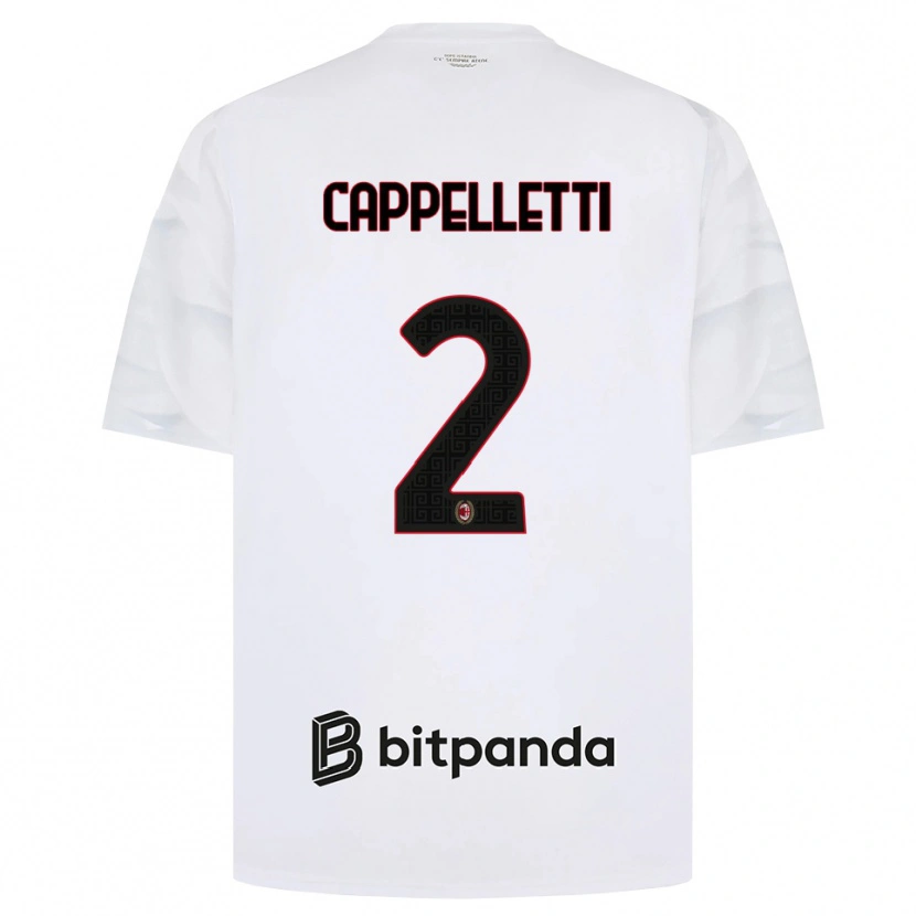 Danxen Dame Mattia Cappelletti #2 Hvit Rød Svart Bortetrøye Drakt Trøye 2026/27 Skjorter T-Skjorte