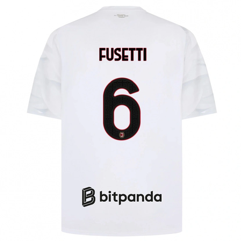 Danxen Dame Laura Fusetti #6 Hvit Rød Svart Bortetrøye Drakt Trøye 2026/27 Skjorter T-Skjorte