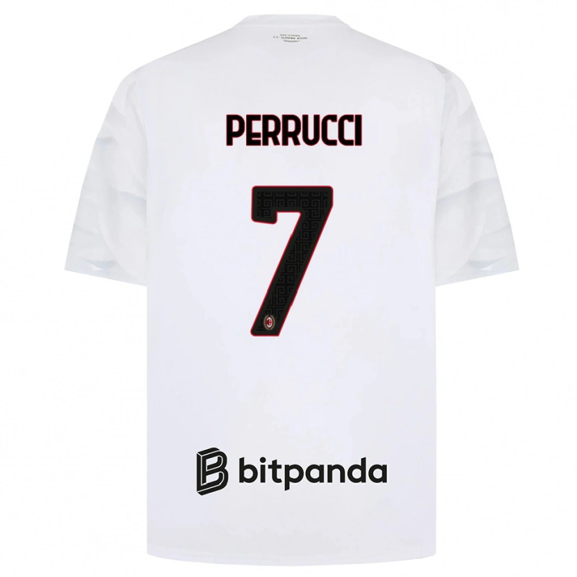 Danxen Dame Vincenzo Perrucci #7 Hvit Rød Svart Bortetrøye Drakt Trøye 2026/27 Skjorter T-Skjorte